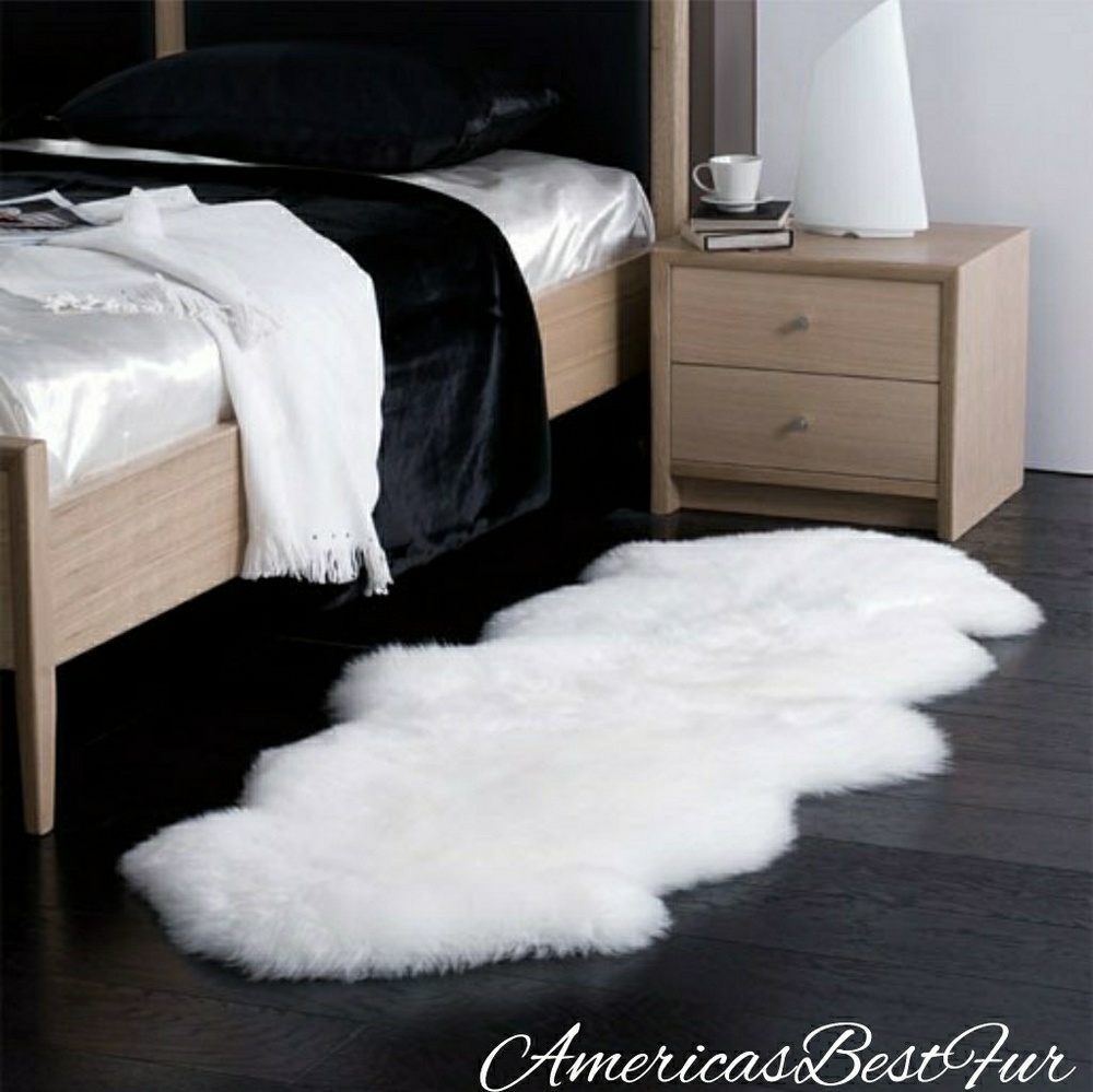 FAUX FUR DOUBLE PELT SHEEPSKIN AREA RUG 2'x6'